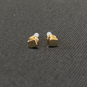 Gold Square Stud Earrings